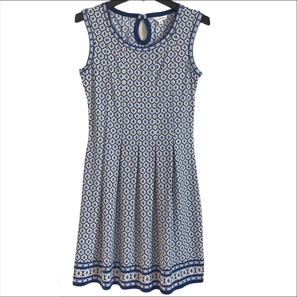 MAX STUDIO Pleated Scoop Neck Midi Dress